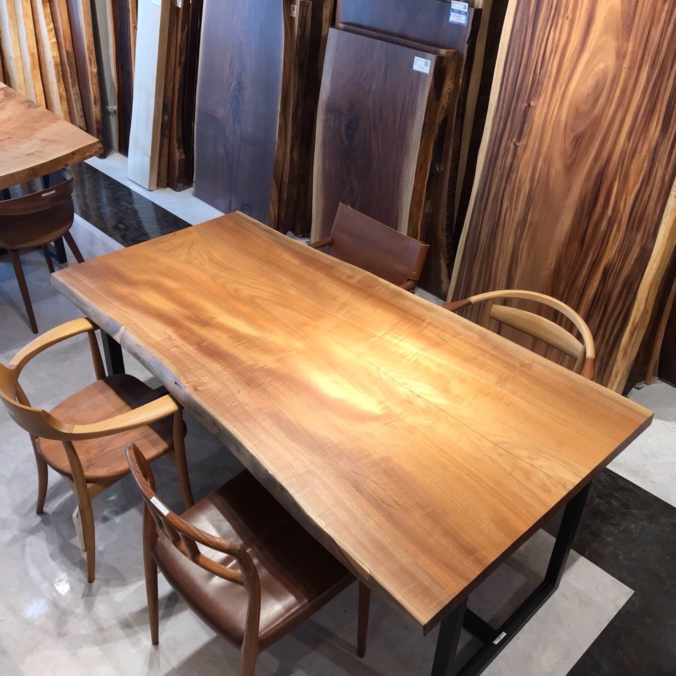 【OUTLET】椨(タブ)_1800×870-930-1000×50_横浜OUTLET PLUS_テーブル天板/一枚板 2852