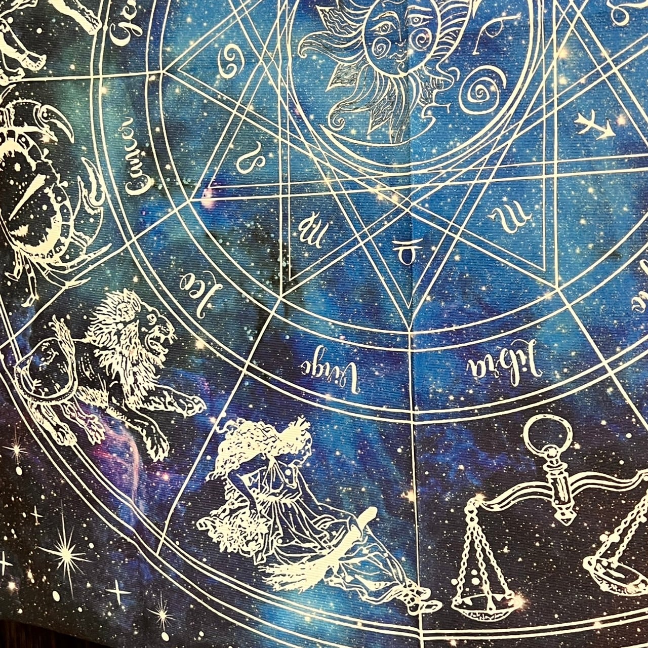 ホロスコープ タロットクロス パープル 12星座 宇宙 タペストリー