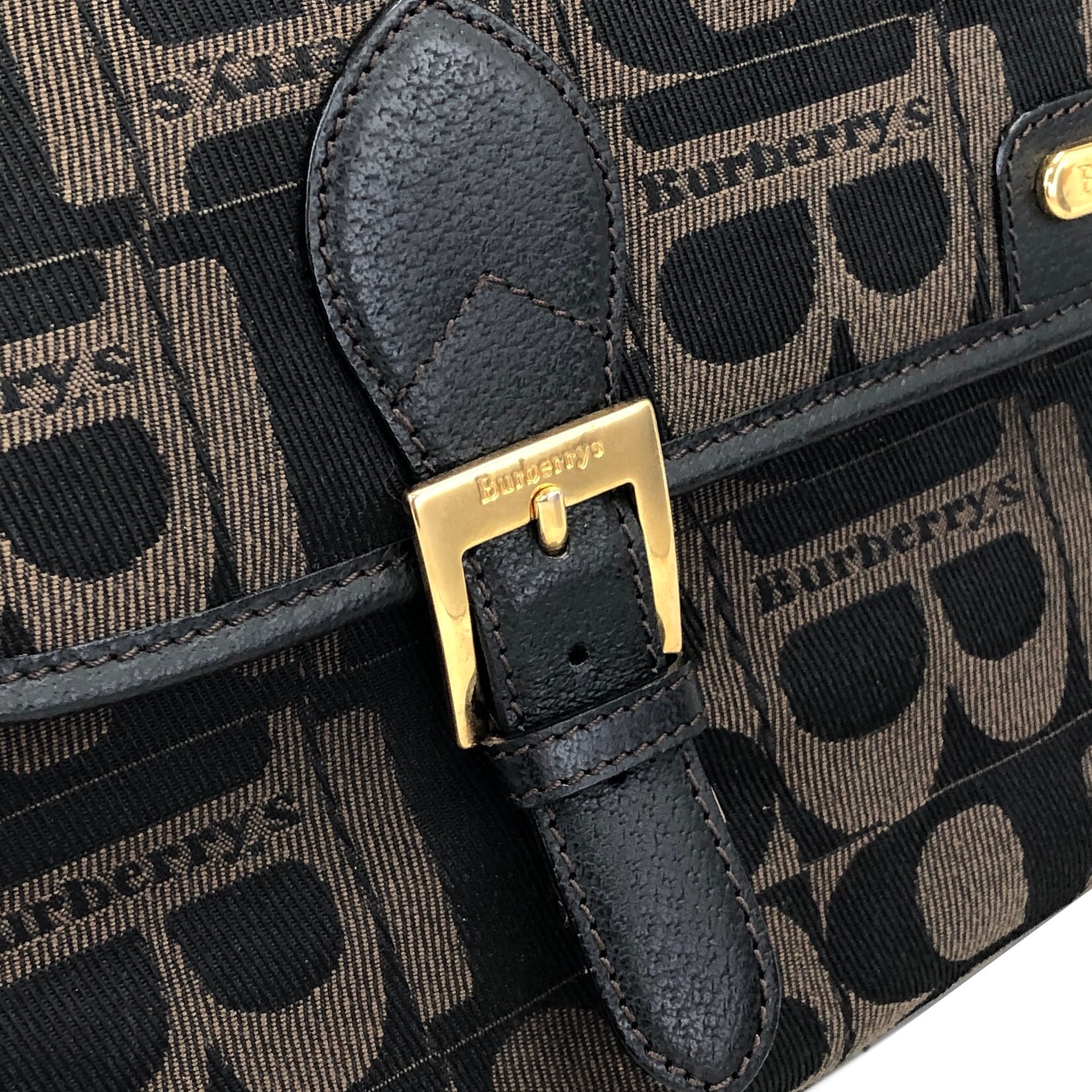Burberrys' バーバリーズ Bロゴ ジャガード 2way サッチェルバッグ