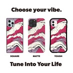 受注生産 iPhoneケース マゼンタと黒の流線アート｜抽象柄 PABS070A
