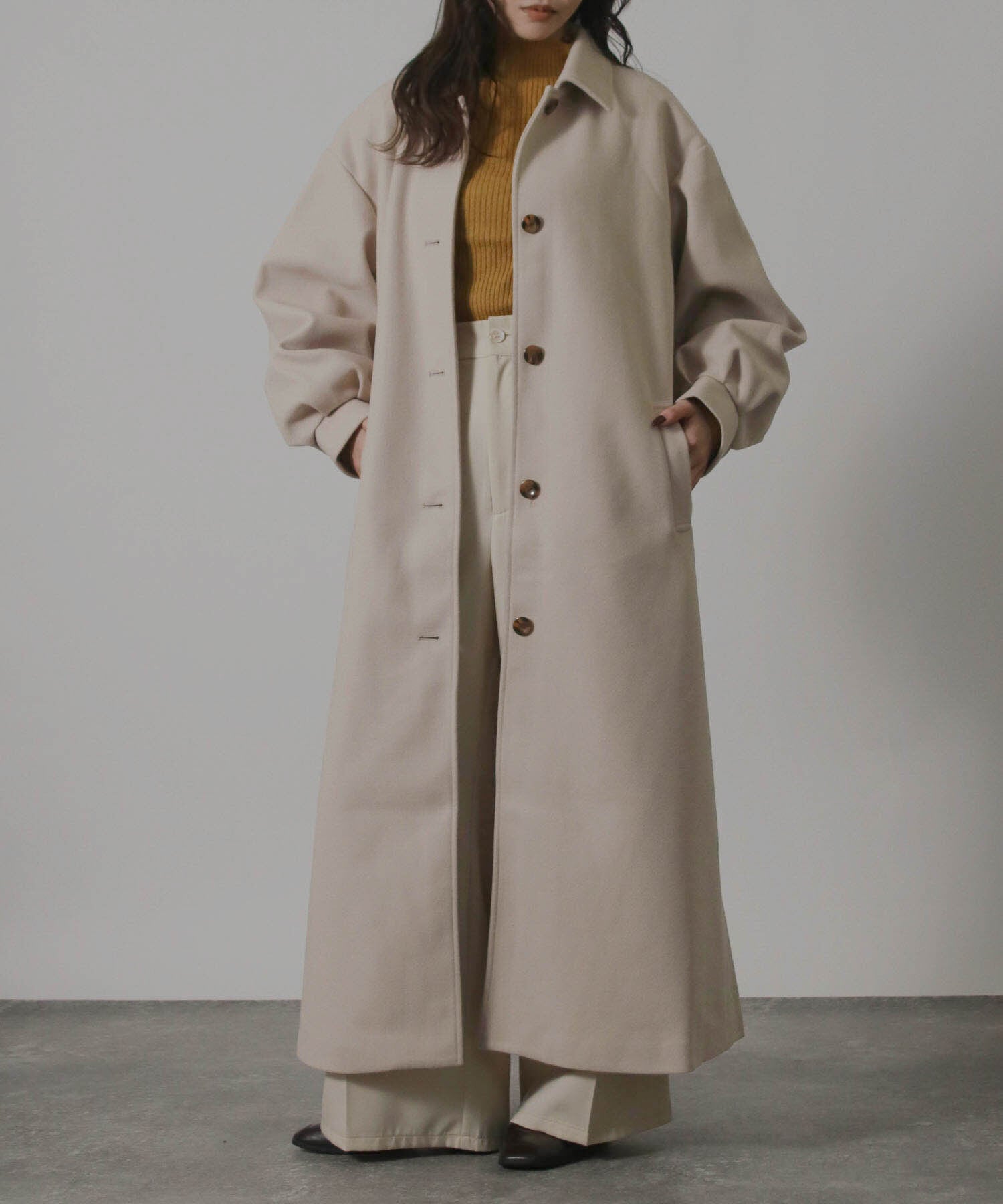 ステンカラー後タックロングコート | SocialGIRL（ソーシャルガール公式）