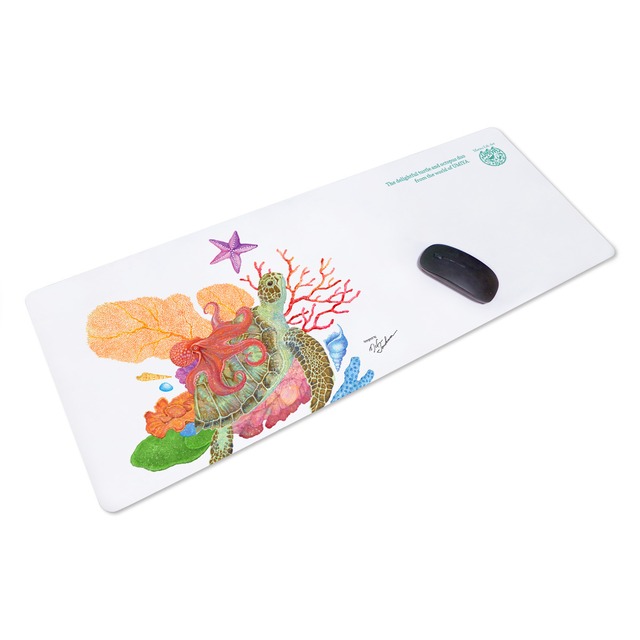 【デスクマット・ゲーミングマウスパッド（300×800mm）】海亀遊蛸（かいきゆうしょう）