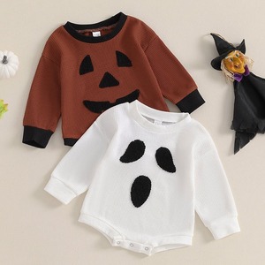【春作】ハロウィーンワッフル悪魔ロンパース　全2色