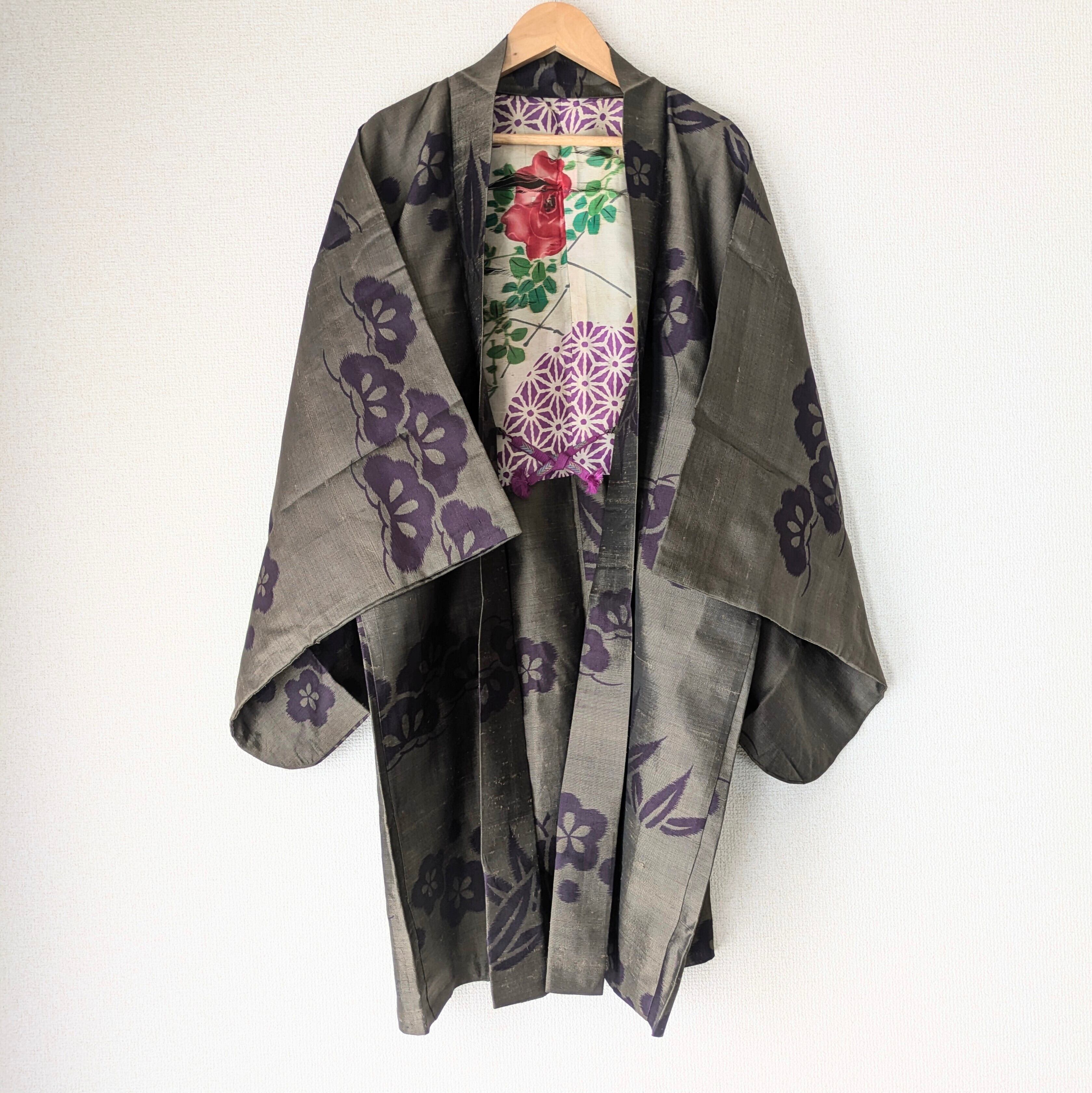 正絹 リバーシブル 縮緬松竹梅刺繍 和想庵ショール 余ら