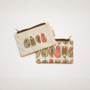 Ashi｜亜紙 Flat Pouch S＊Cambodia Fruits 紙ポーチ  バナナ ハンドメイド