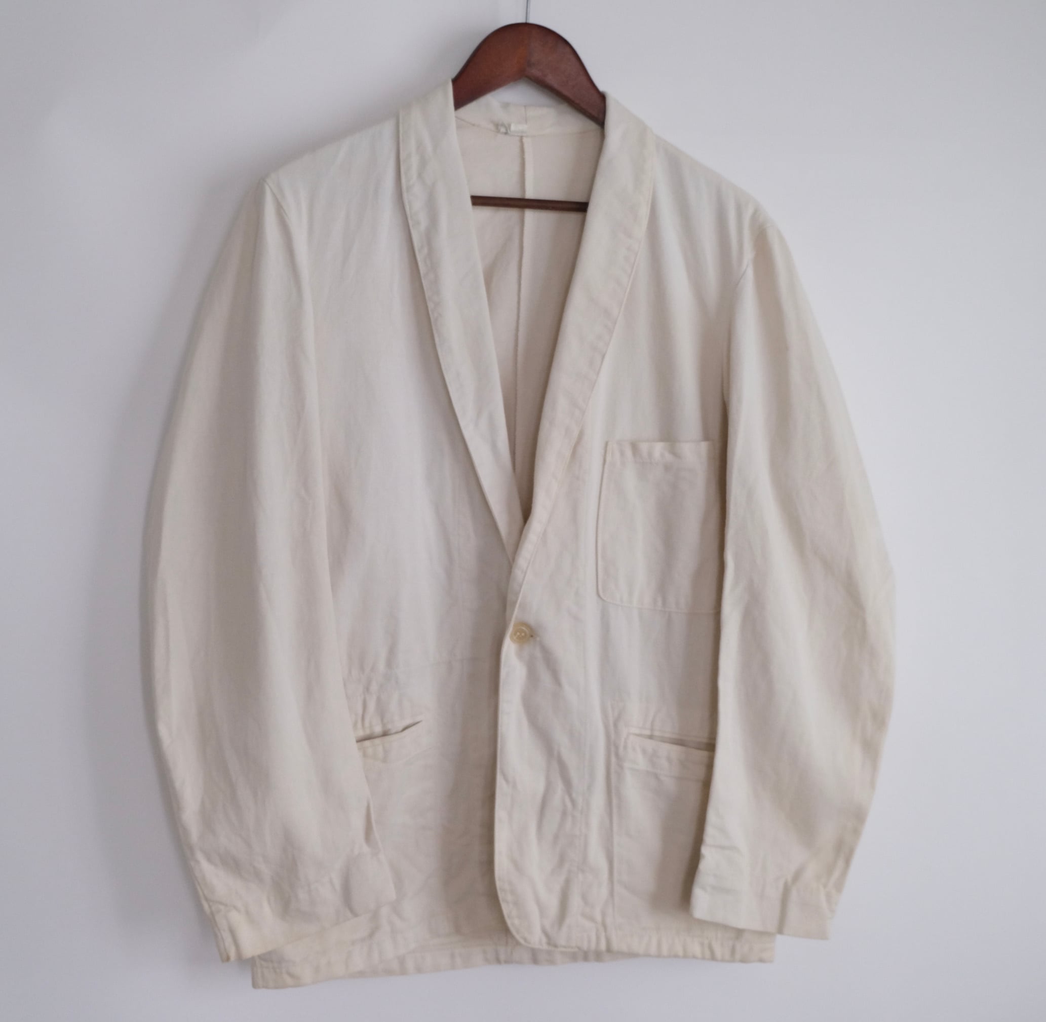 FRENCH WORK 】 AU MOLINEL Cotton twill Shawl Collar Jacket
