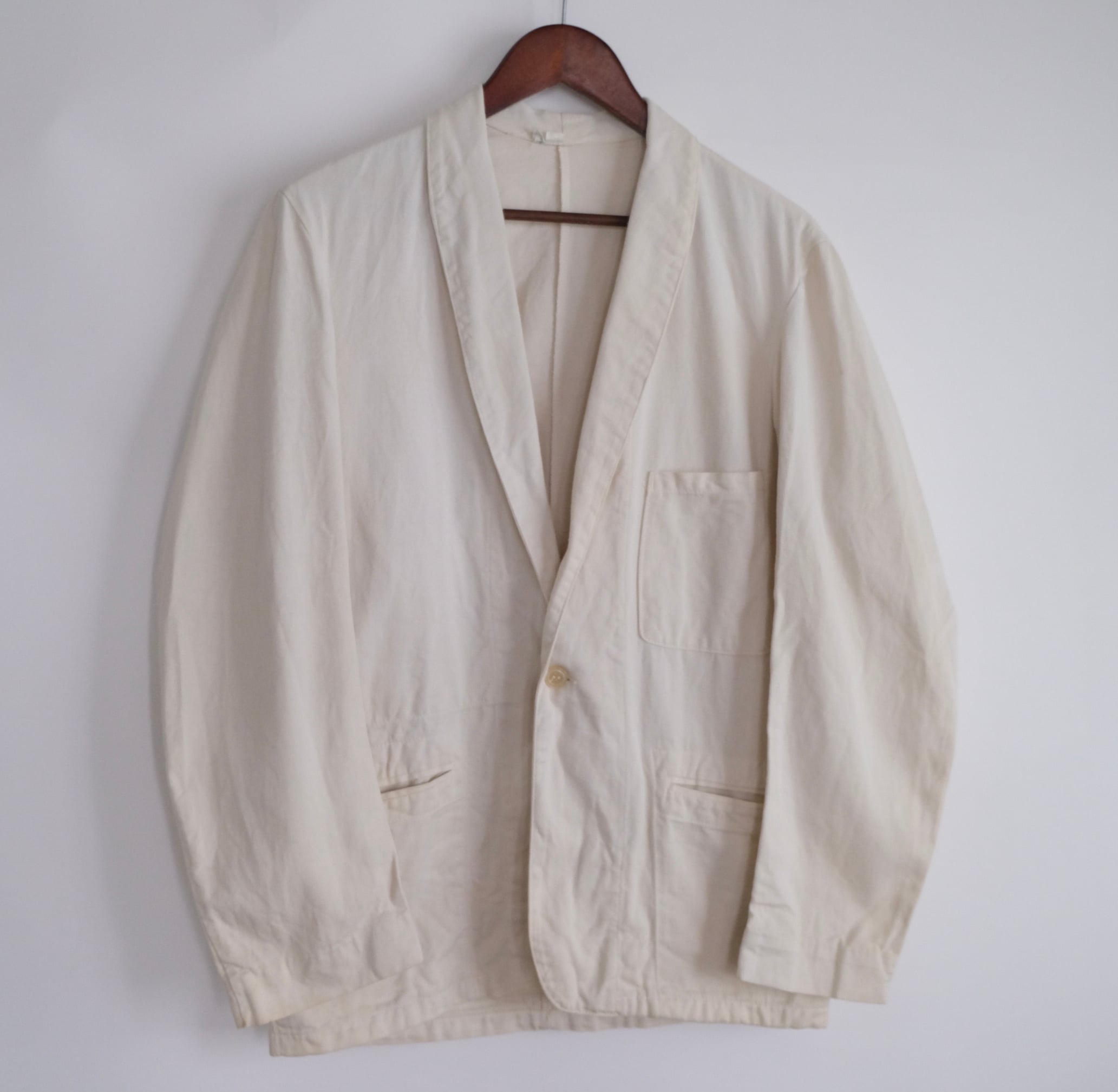 FRENCH WORK 】 AU MOLINEL Cotton twill Shawl Collar Jacket FRENCH WORK 】 AU MOLINEL Cotton twill Shawl Collar Jacket