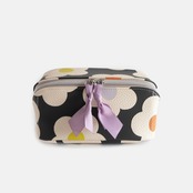 MULTI FLOWER CHARCOAL DIAGONAL COSMETIC BAG_DCB103