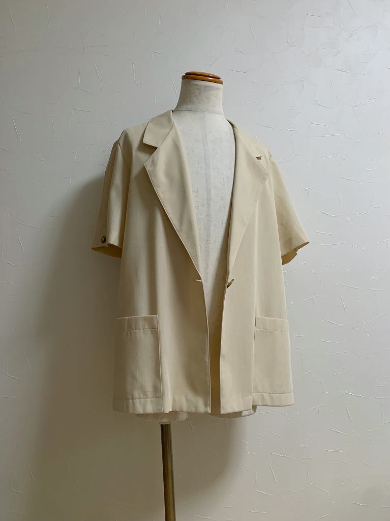 1990's Solid Color Short Sleeve Summer Tailored Jacket