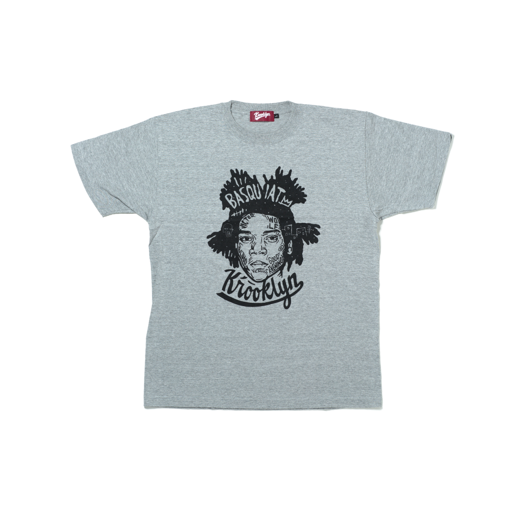 K’rooklyn T-Shirt × 上岡 拓也 BASQUIAT - Gray