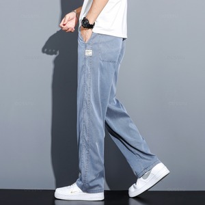 【M-5XL】Lyocell Fabric Jeans Pants / リヨセル ファブリック ジーンズ パンツ