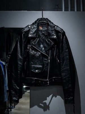【add(C)vintage】"Xelement" Star Studs Design Double Leather Riders Jacket