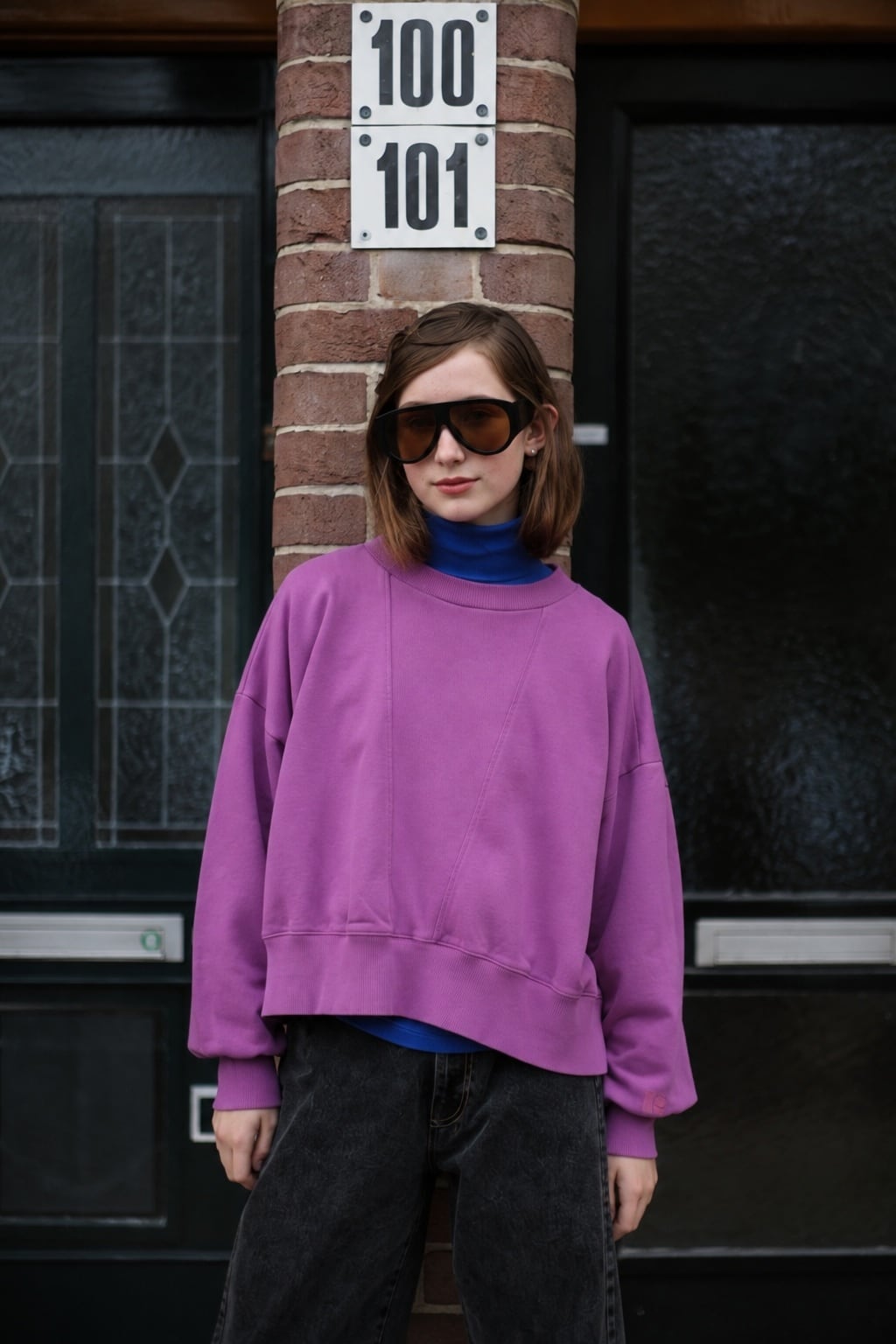 【 Repose AMS 26AW 】 city sweater / purple orchid PPO / 8-14Y