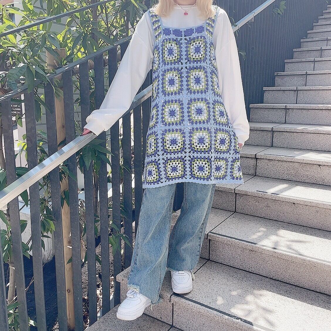 裾フリンジデニムパンツ Burlesque