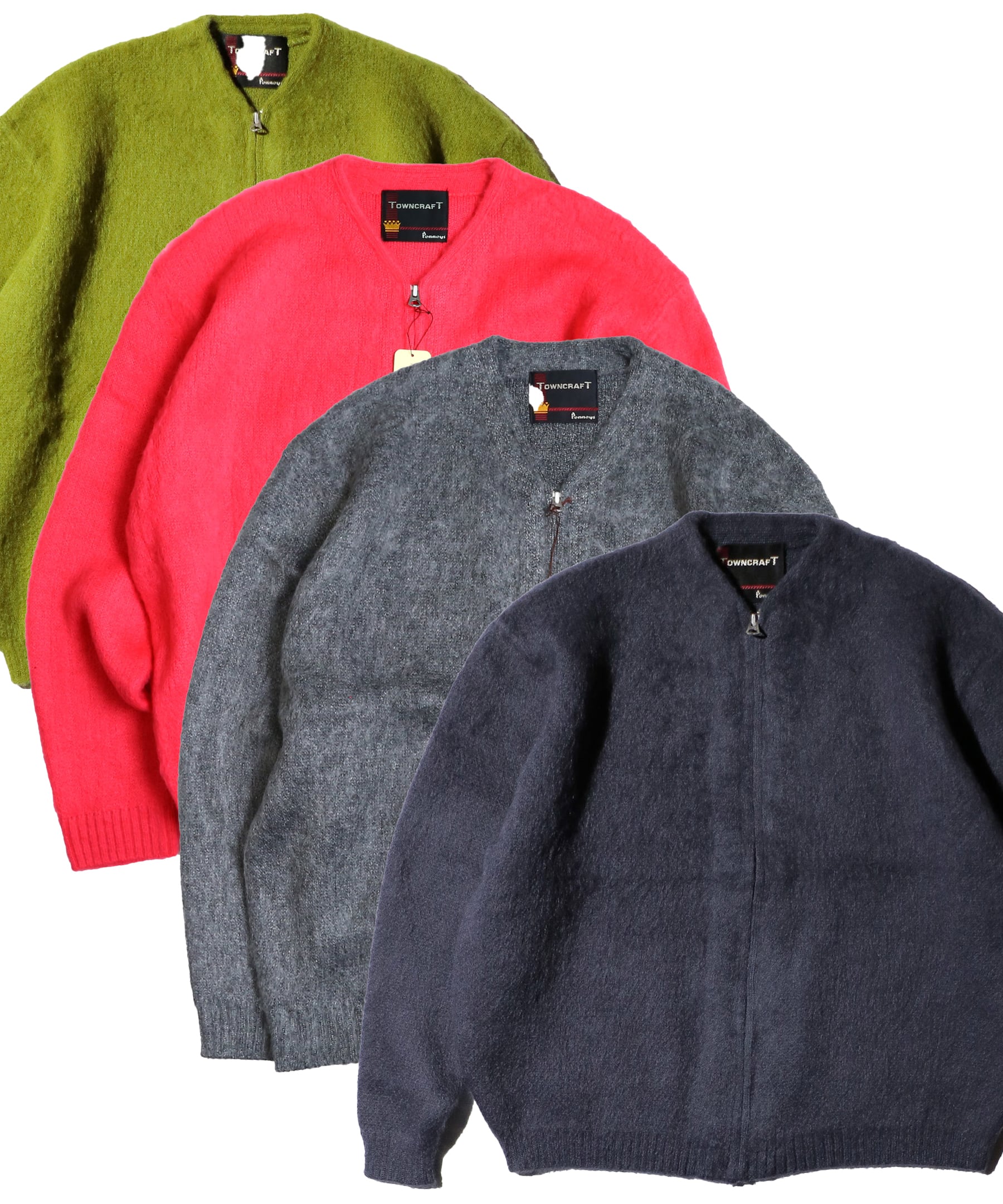 TOWNCRAFT|SOLID SHAGGY ZIP CARDIGAN -5 Color-