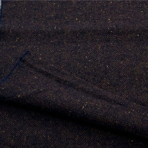 ★NY602◆1.6m◆イタリア製◆ウール100%ネップヘリンボーン生地◆ネイビー×ブラウン系