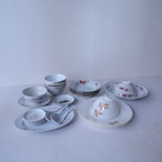 【台湾食器】淡いピンクのお花 大皿/オーバル皿