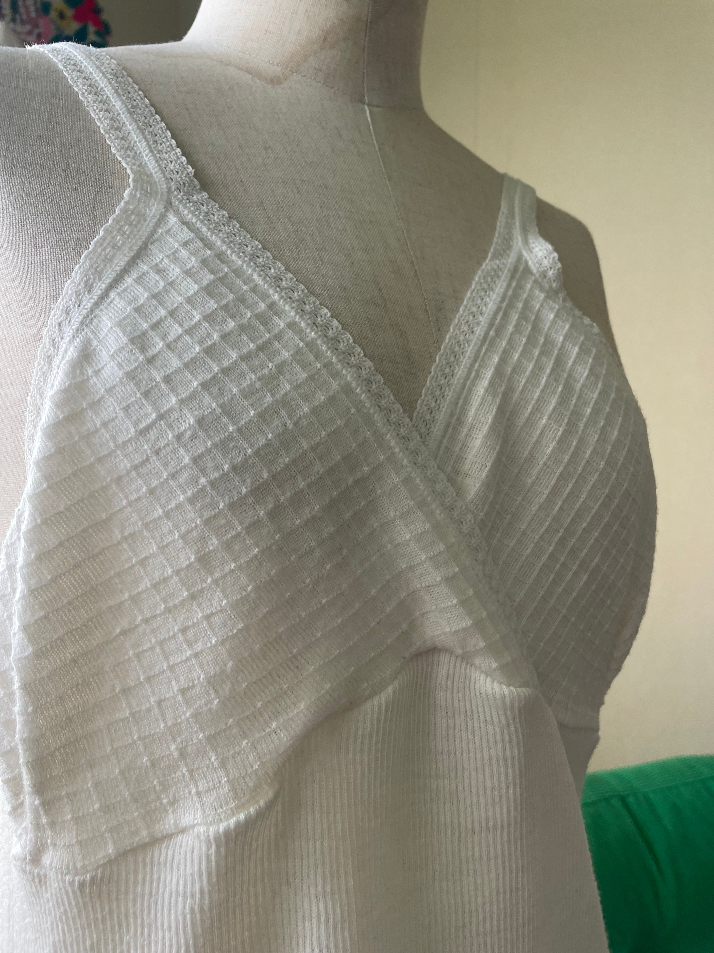 80s-90s Italy Vintage Asymmetry Block Rib Cache-coeur Cami