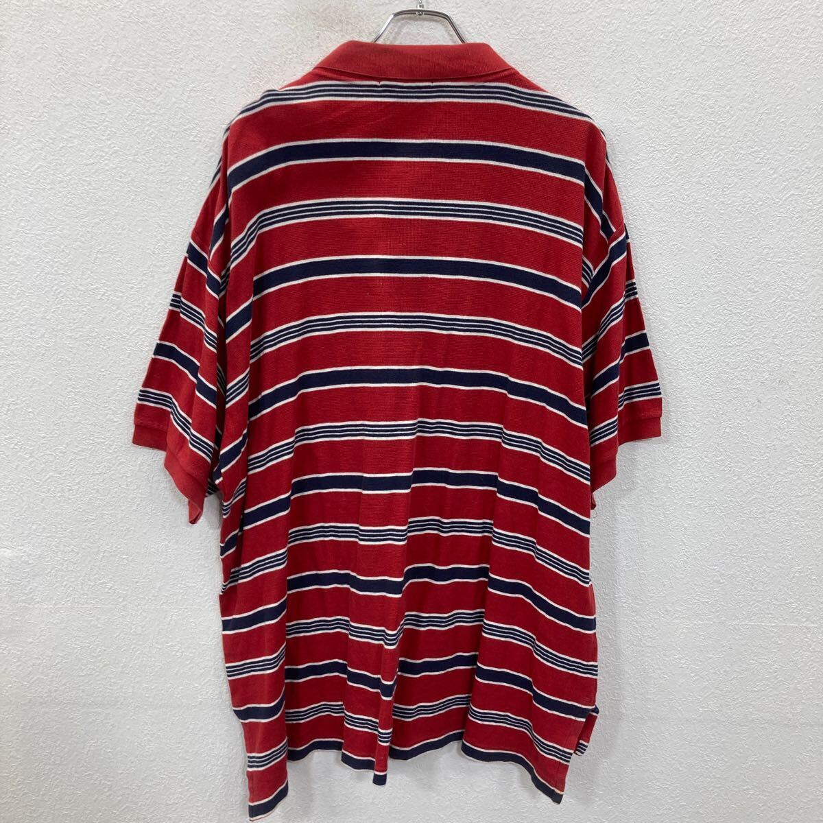 POLO RALPH LAUREN 半袖 ロゴ ポロシャツ 2X レッド×ネイビー×ボーダー