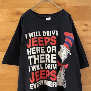 【GILDAN】Cat in the Hat Tシャツ JEEPS ロゴ プリント XL ビッグサイズ US古着