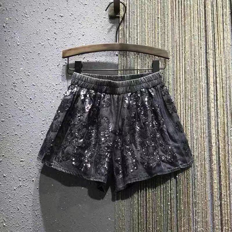 スプリングパンツ ショーツ ストレッチウェストカジュアルルーズAライン エラスティック 伸縮 大きめサイズ 春物 ブルマー ミックスインファッション64816027786