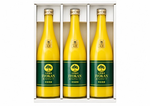 選べる【皮ごと・追熟・皮なし】伊予柑ジュース720ml 3本セット