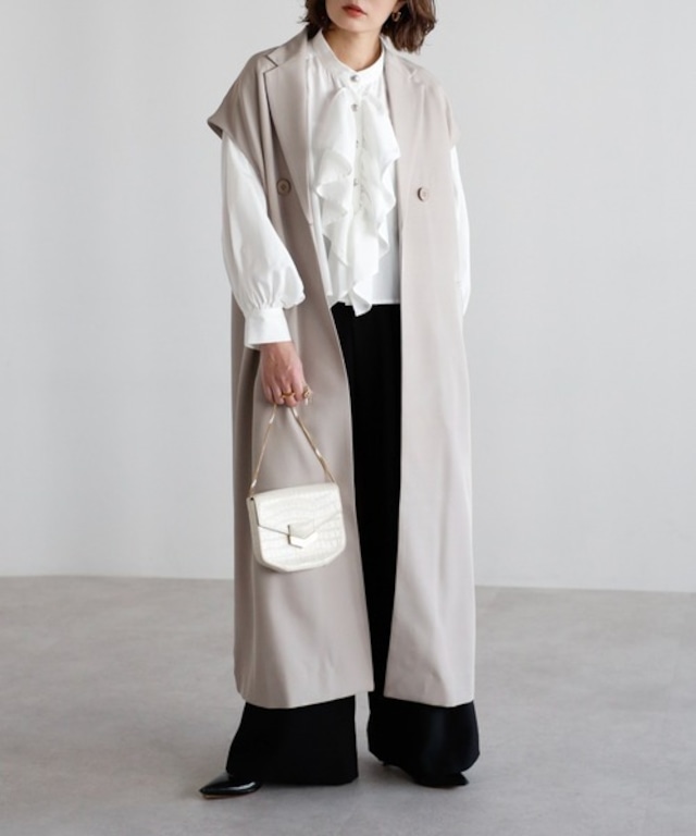 ジャケットライクロングテーラードベスト