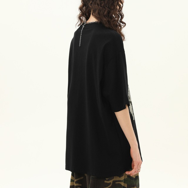 silhouette art print short-sleeve tee　シルエットアートプリント半袖ティー　J2025