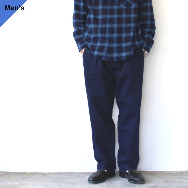 Bohemians Dark denim tuck easy trousers (Navy)