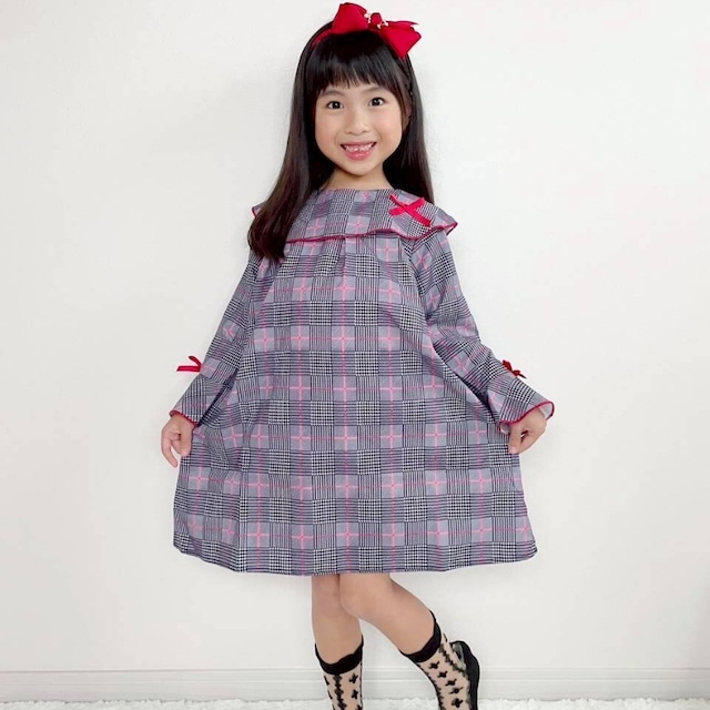 【Pico即納】size110 チェックりぼんワンピース