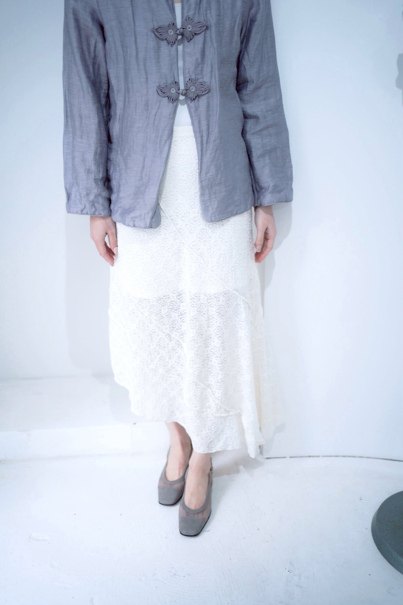 lace asymmetry skirt
