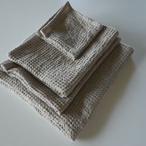 リネンワッフルのフェイスタオル