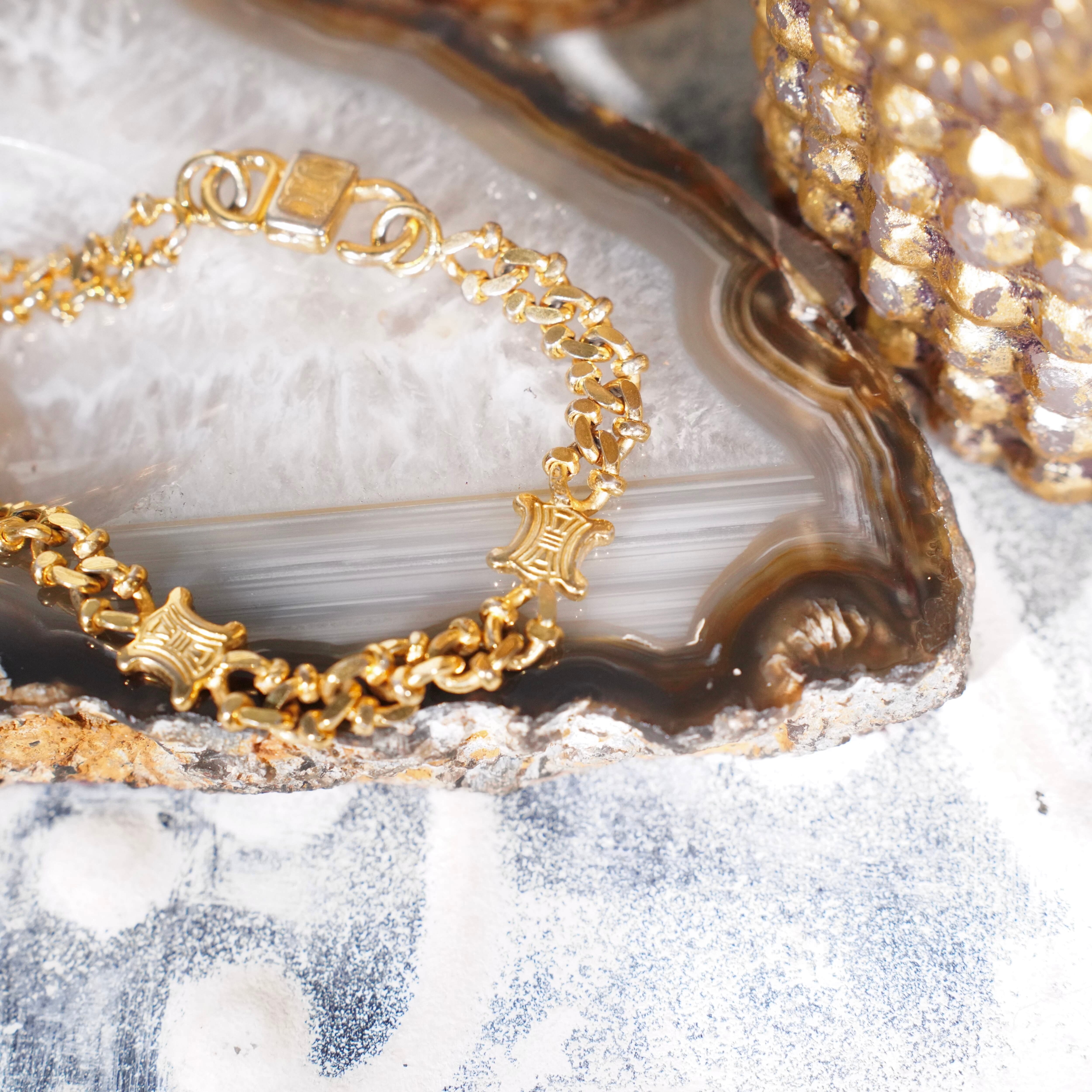 CELINE LOGO KIHEI GOLD CHAIN DESIGN BRACELET/セリーヌロゴ喜平