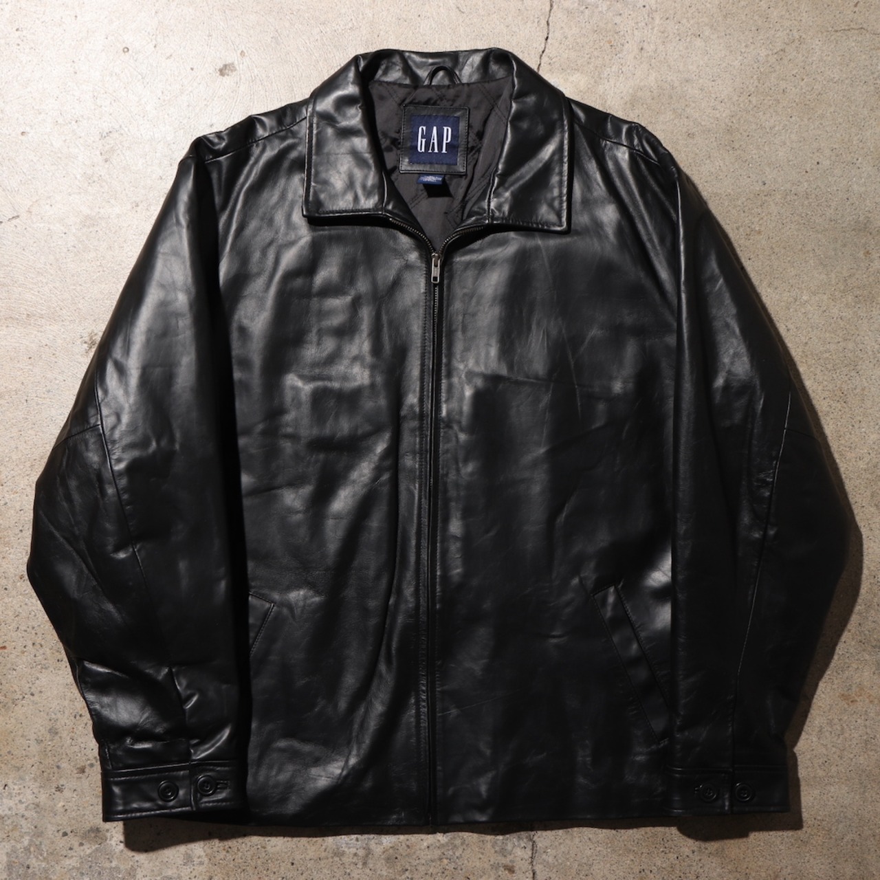 美品 XL OLD GAP 90s 黒 牛革 レザージャケット オールドギャップ 