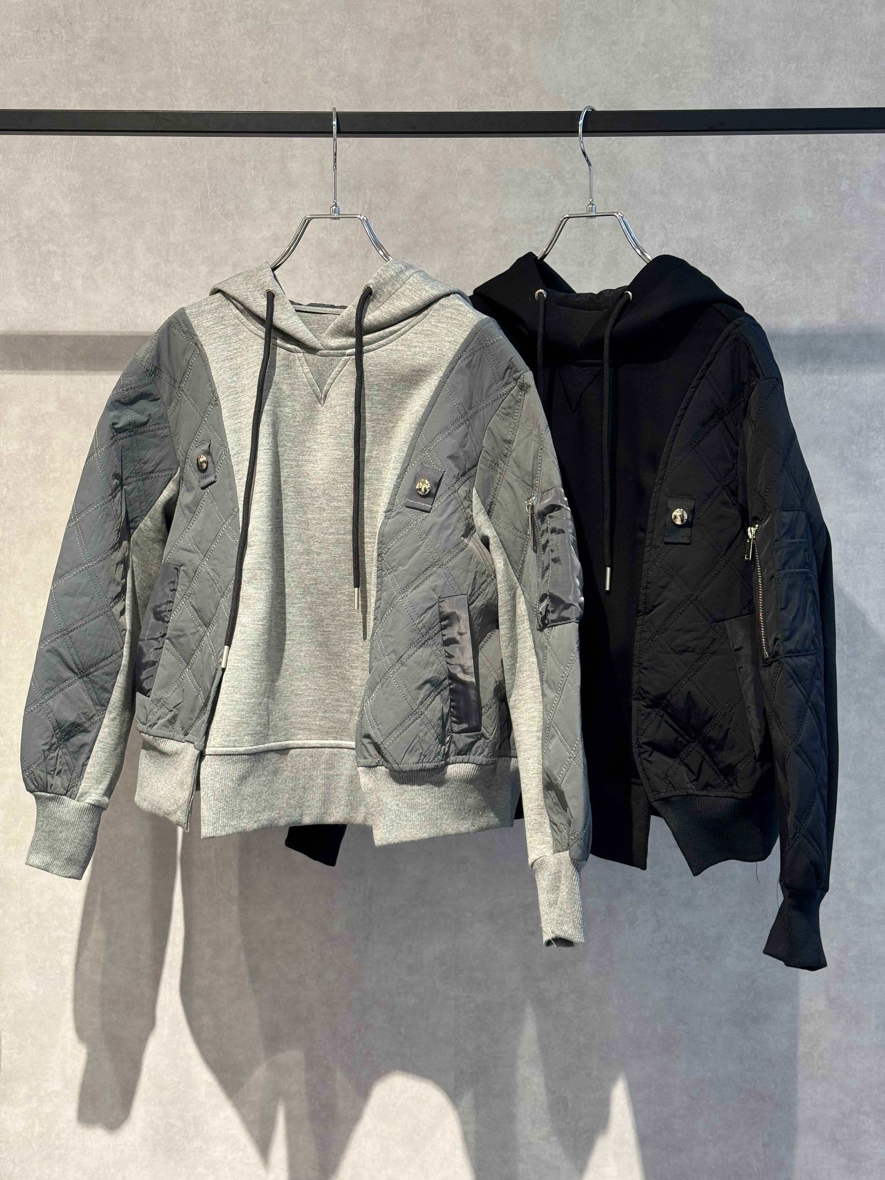 nylon quilting docking MA-1 hoodie