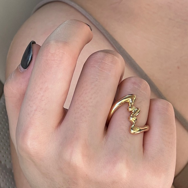 twisted line open ring　ツイストラインオープンリング　J1032