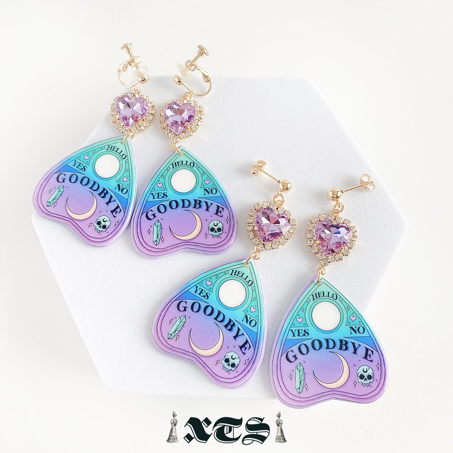 Pastel Heart Planchette Pierce/Earrings【TS0263】