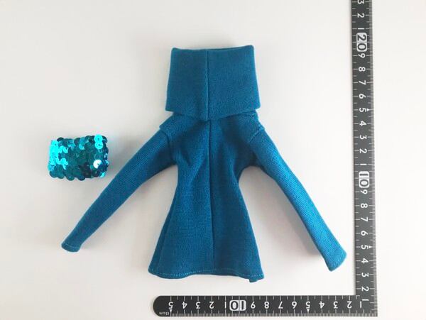 ドール服 1/6 女性用27 ネックスリーブカジュアルセーター ブルー TV1106 VG - 画像2