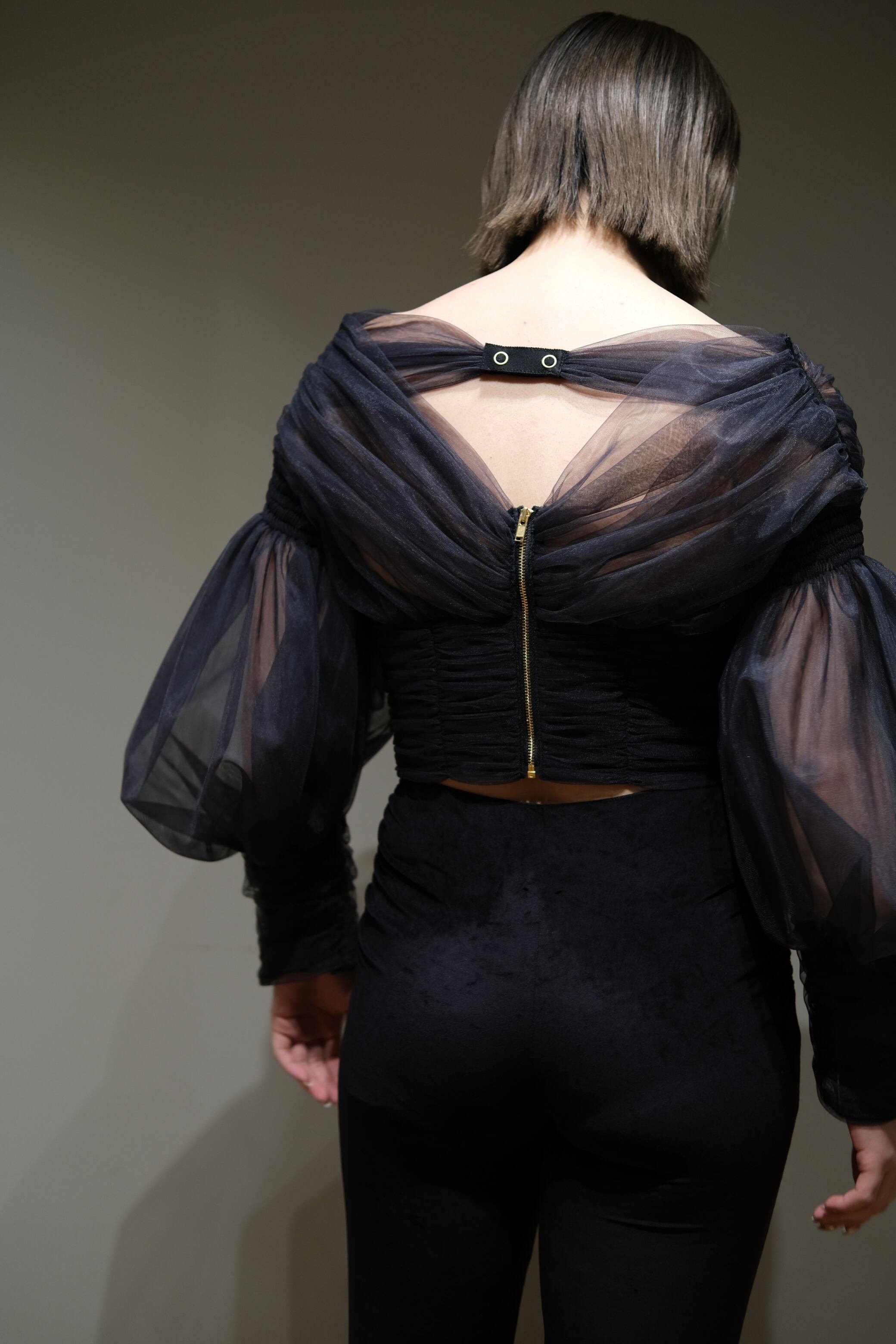 FETICO MUTTON SLEEVE TULLE BLOUSE サイズ2 - agedor.ma