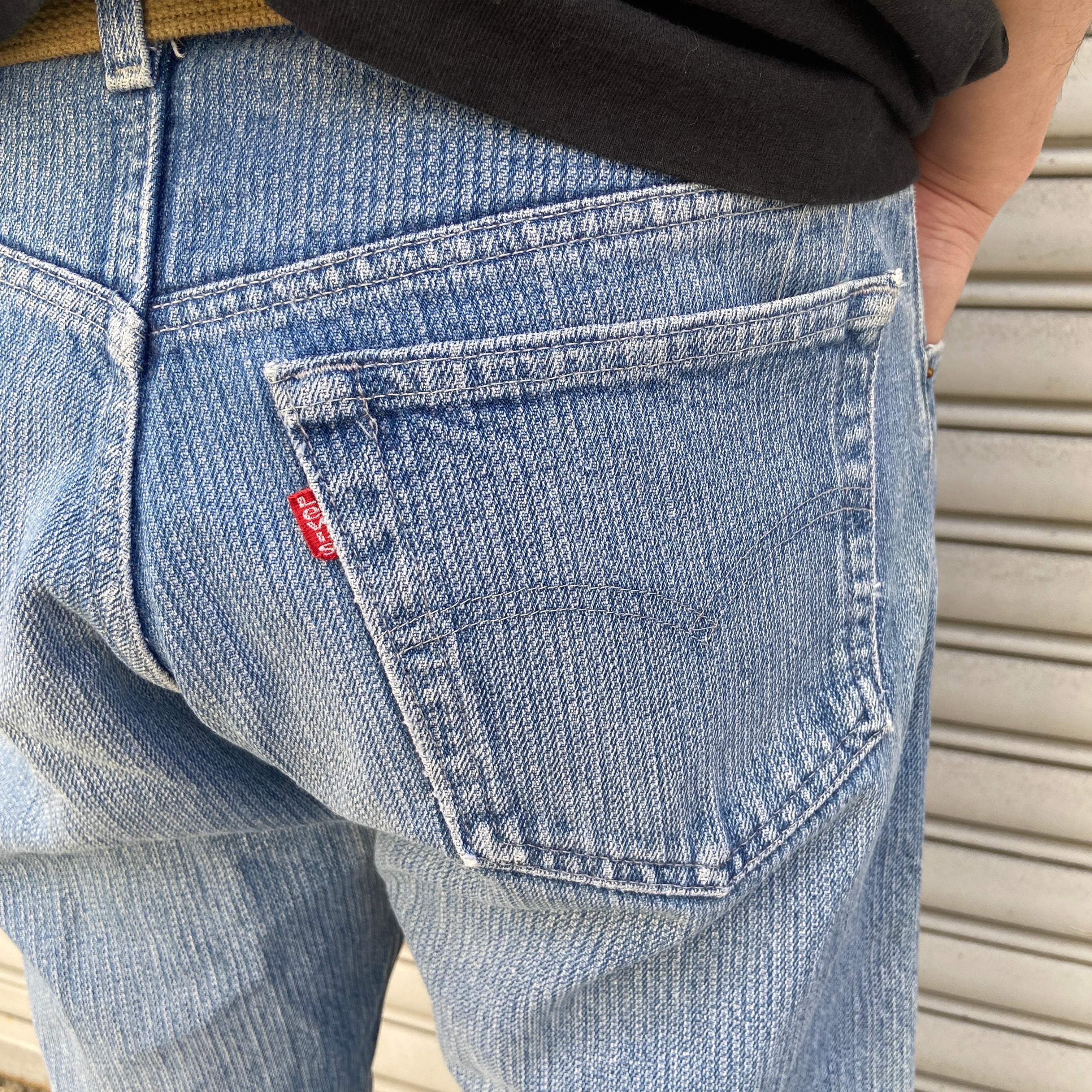 80s Levi's501 ストライプブルーデニムパンツW32L30 | 古着屋 Uan