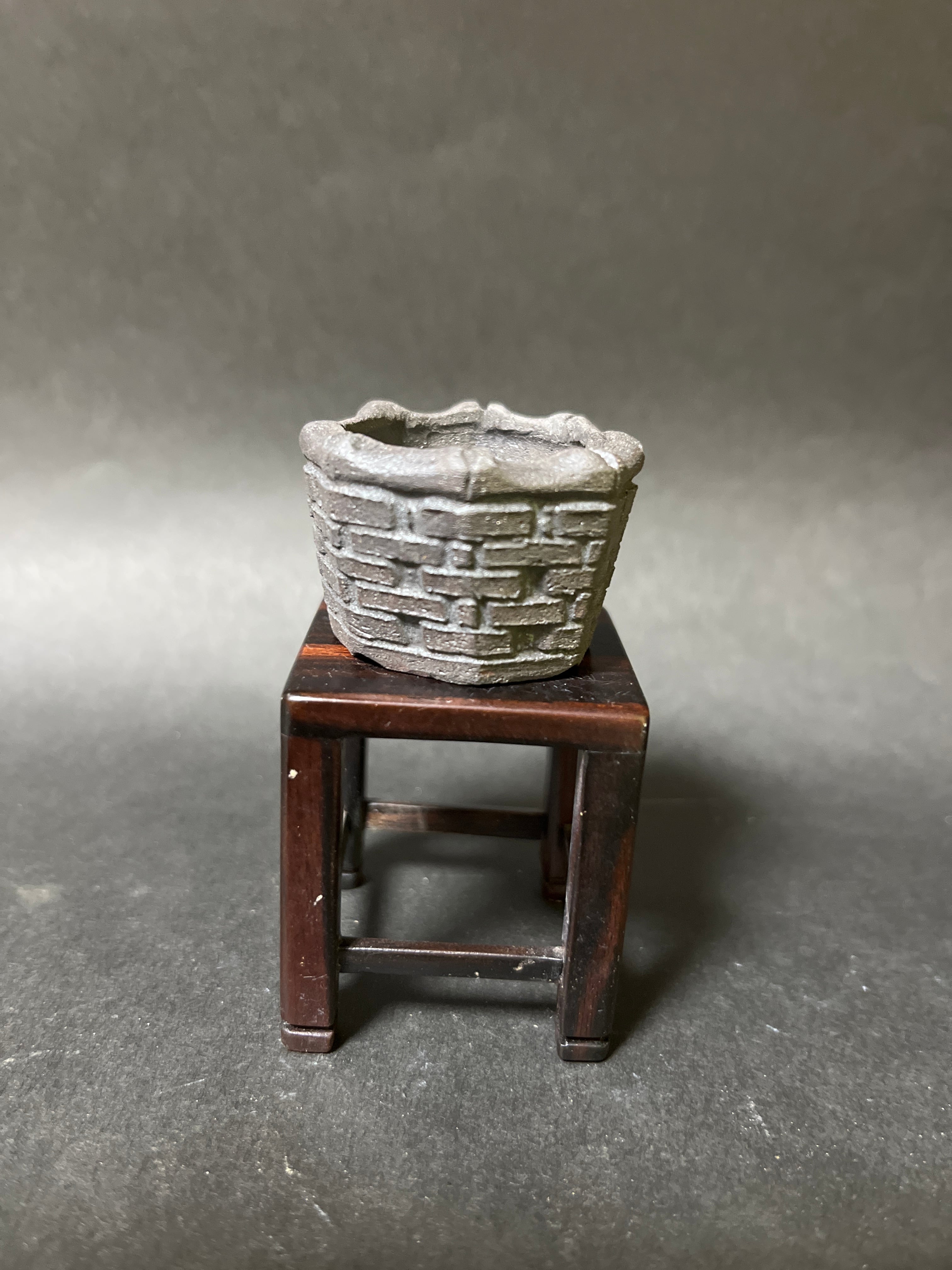 細工八角鉢(獣) 6-18 | 信心のミニ盆栽鉢販売
