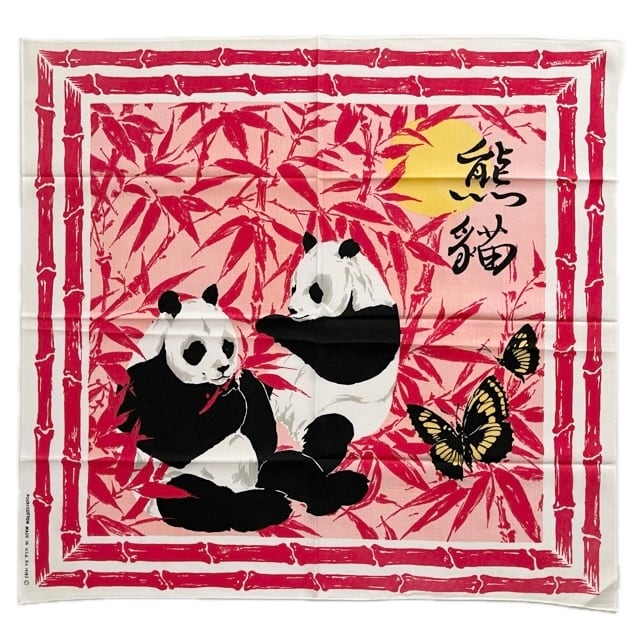 【Mint!】熊猫 RN14193 ヴィンテージバンダナ MADE IN USA 赤