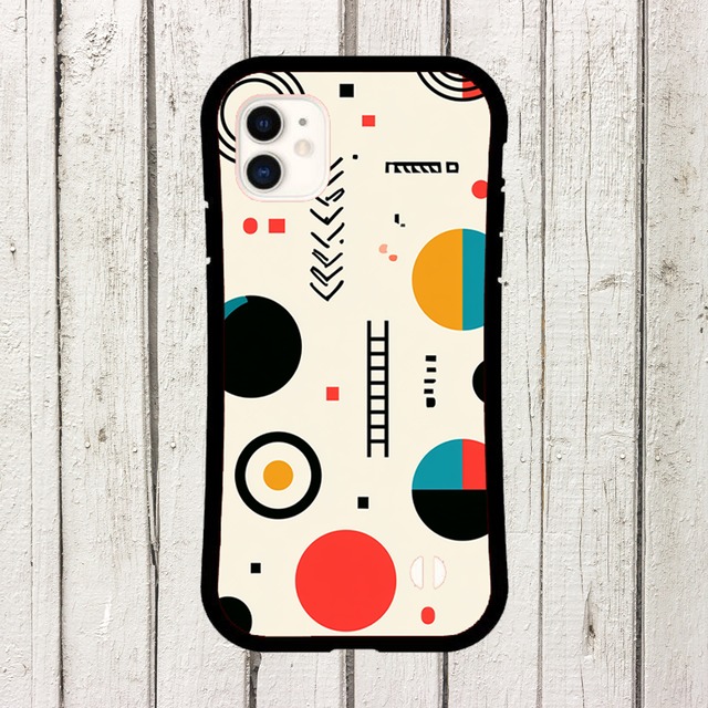 受注生産 iPhoneケース 赤青丸のミニマル護符｜幾何学シンボル TALM066C