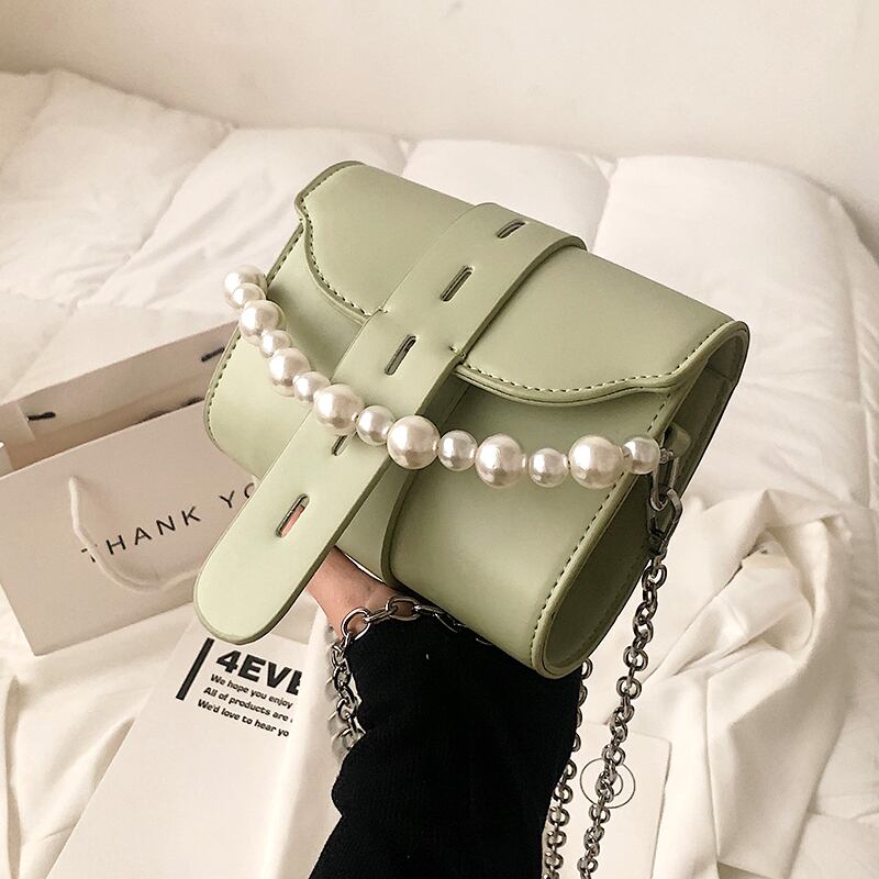 ミニサマーレッドチェーン スタイル 夏物 クロスボディ スクウェア ミニバッグ 手作りハンドバック55135216967