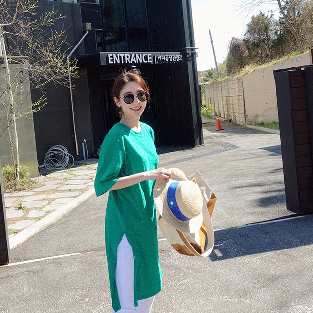 ワンピース レディース 送料無料 2色 Tシャツワンピース フレアワンピース ミディアム丈 ミディワンピ—ス スリット クルーネック 半袖 ウエストマーク タイト ラフ ハイウエスト 体型カバー 二の腕カバー 脚長 細見え ネイビー 紺色 ブルー 青色 かわいい 可愛い きれいめ おしゃれ お洒落 カジュアル ガーリー フェミニン 大人女子 上品 エレガント こなれ感 抜け感 爽やか 涼し 清潔感 清楚 春服 夏服 10代 20代 30代 デート おでかけ モテ 普段使い オルチャン ファッション