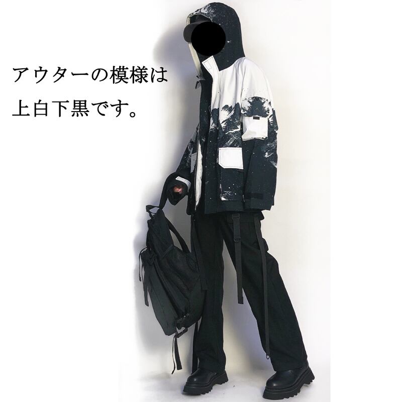 Pinksaviorシリーズ アウター 雪山模様 ジャケット フード付き 男女兼用 かっこいい カジュアル Elegant
