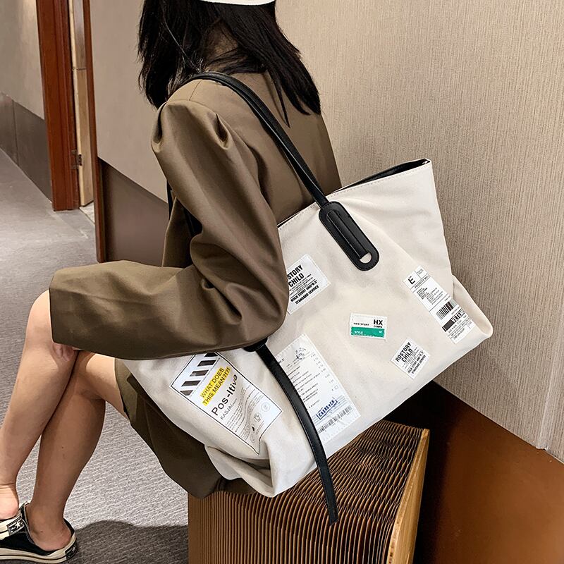 オールマッチレディースキャンバスビッグバッグレディース2020新しい流行のファッション大容量ショルダーバッグネットレッドトートバッグ 手作りハンドバック90114833536