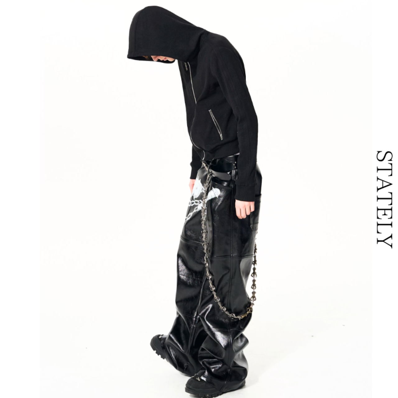 Skull Cross Zip パーカー_T216・画像5