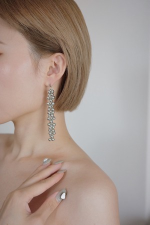 silver ball tassel pierce(earring)