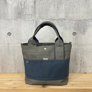 人気No.1.▽Bi Color Tote "M"【ダークグレー×鉄紺】